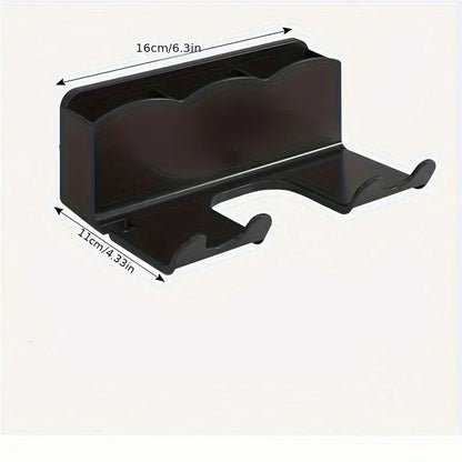 1pc Hair Dryer Storage Rack, Non Perforated Bathroom Wall Mounted Bracket, Bathroom Air Duct Storage