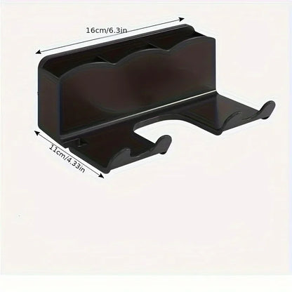 1pc Hair Dryer Storage Rack, Non Perforated Bathroom Wall Mounted Bracket, Bathroom Air Duct Storage